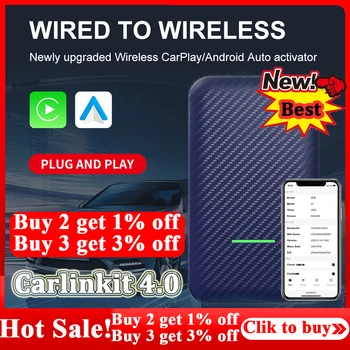 Новый CarlinKit 4.0 для проводного и беспроводного подключения, громкой связи, безопасного вождения, Carplay AI Box, 5G WiFi, Bluetooth 5,0, автоаксессуары