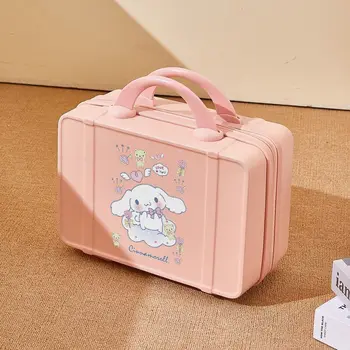 Новая Косметичка Kawaii Sanrio Cinnamoroll, Портативная косметичка для девочек, Милые Коробки для хранения из мультфильма Аниме, Чемодан, Дорожные игрушки для детей