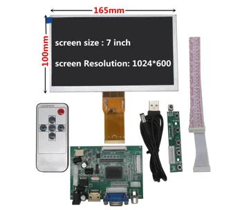 7-дюймовый ЖК-экран, монитор, плата дистанционного управления драйвером, 2AV VGA HDMI-совместима с компьютером Raspberry Banana/Orange Pi