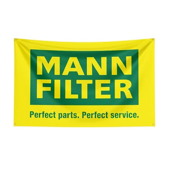 флаг Mann Filters 90x150 см, баннер с принтом гоночного автомобиля из полиэстера для декора