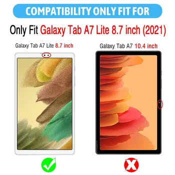 2 Упаковки Защитной пленки для планшета Samsung Galaxy Tab A7 Lite 8,7 Дюймов 2021 SM-T220 T225 HD Прозрачная Пленка Из закаленного Стекла Изображение 2