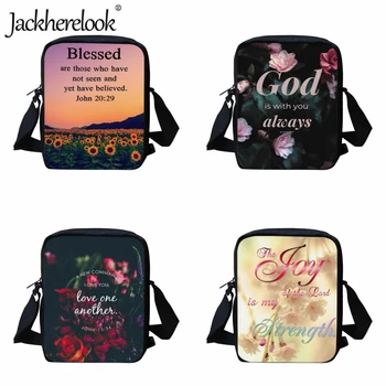 Jackherelook, христианский стих из Библии, графический принт, Модная Детская сумка-мессенджер, Повседневная Трендовая Школьная сумка, Детская дорожная сумка через плечо
