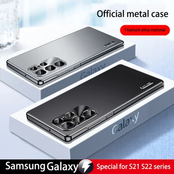 Металлический Магнитный Чехол Для Samsung Galaxy S23 S22 S21 Ultra S23 Чехол Для Телефона Со Встроенной Защитой Объектива Из Ультратонкого Титанового сплава