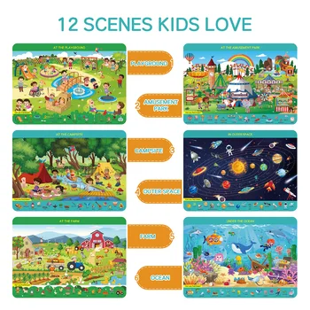 Карты для дошкольного обучения, многоразовый коврик для занятий, игрушка-книга Изображение 2