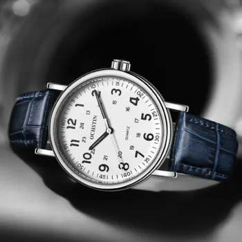 Мужские часы Voyager серии OCHSTIN timinng, лучшие деловые светящиеся водонепроницаемые наручные часы, повседневные кожаные часы с календарем для мужчин Изображение 2