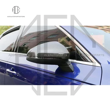 Для AUDI A4 S4 RS4 B9 A5 S5 RS5 2017 + Автомобильное Боковое Внешнее Зеркало заднего вида Из Углеродного Волокна, Чехол, Накладка, Дополнительный Стиль Изображение 2