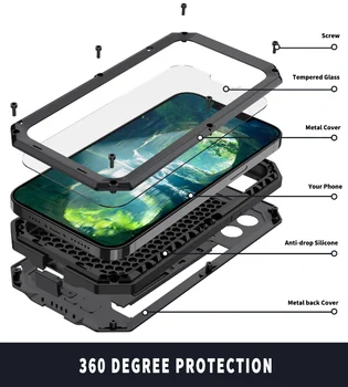 Роскошный Защитный Чехол Для камеры Для iPhone 15 14 Pro Max 14 Plus 13 Pro Max 13 Mini Case С Металлической задней крышкой Из Закаленного Стекла Изображение 2