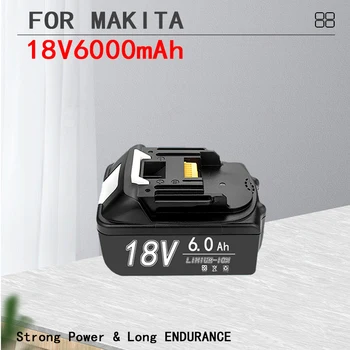 Литий-ионная аккумуляторная батарея Makita, сменный аккумулятор для инструмента 18 В, 6000 мАч, BL1860, BL1830, BL1850, BL1860B Изображение 2