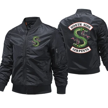 Куртка Riverdale South Side Serpents, Мужские телешоу, мужские куртки-бомберы, уличная одежда, мужские зимние пальто 5XL, мужские Ветрозащитные куртки