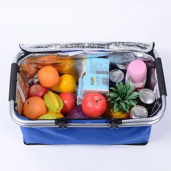 32л, Складные сумки для пикника, кемпинга, ланча, Изолированная сумка-холодильник, Корзина для хранения, сумка-коробка, Переносная корзина для пикника на открытом воздухе Изображение 2