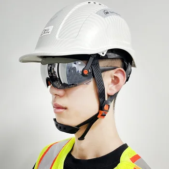 Защитный шлем CE С козырьком, наушники, Дышащая Промышленная защита головы из АБС-пластика, легкая конструкция, Каска, Рабочая кепка ANSI Изображение 2