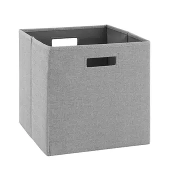 Роскошный серый складной тканевый ящик для хранения, набор из 2 предметов - идеально подходит для организации дома и уборки, придавая ему превосходный вид. Изображение 2