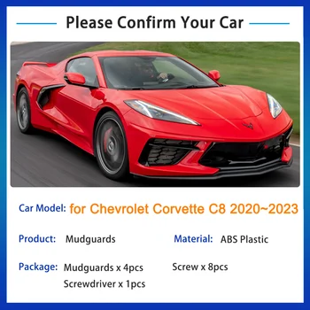 Брызговик для GMSV Chevrolet Corvette C8 2020 ~ 2023 2021 2022 Авто Брызговики Брызговики Крыло Переднее Заднее Колесо Автомобильные Аксессуары Изображение 2
