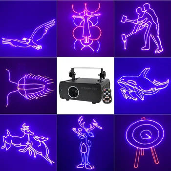 Оптовая продажа Полноцветная Анимационная Лазерная проекционная лампа С эффектом луча KTV RGB Лазерная лампа для сцены Банджи Изображение 2