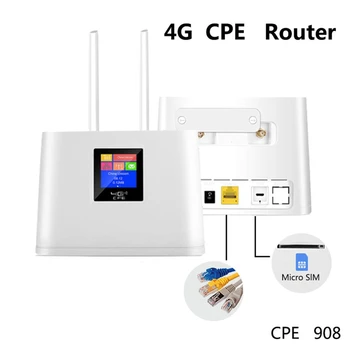 Беспроводной маршрутизатор 4G с 2 антеннами 150 Мбит/с, встроенный слот для SIM-карты, Поддержка максимум 20 пользователей, штепсельная вилка ЕС Изображение 2