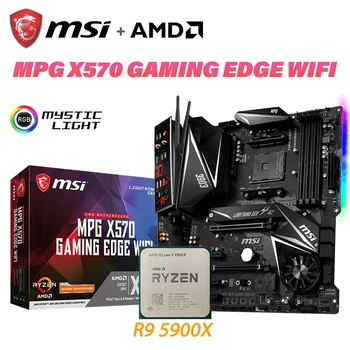 Материнская плата DDR4 MSI MPG X570 GAMING EDGE WIFI с R9 5900X Combo AMD RGB Socket Материнская плата AM4 AMD Ryzen 5000 Series Kit Новая