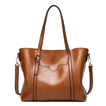 Сумки через плечо для женщин из масляно-восковой кожи, сумка-тоут, сумка через плечо, Высококачественная Женская Роскошная сумка, женские сумки, дизайнерская сумка