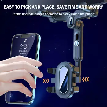 Универсальный вращающийся на 360 ° выдвижной автомобильный держатель для телефона, поддерживающий мобильный рекордер для вождения, зеркальный кронштейн для телефона заднего вида DVR / GPS Z9F1 Изображение 2