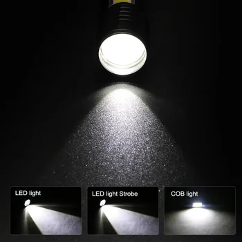 Портативный Перезаряжаемый светодиодный фонарик с зумом XP-G Q5, вспышка, фонарь, 3 режима освещения, походный фонарь, Мини светодиодный фонарик Изображение 2