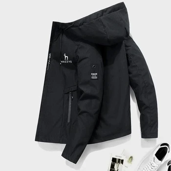 Куртка-бомбер HAZZYS 2023, Мужская ветровка, куртка на молнии, Весенне-осенняя Повседневная рабочая куртка, Модная куртка для приключений на открытом воздухе