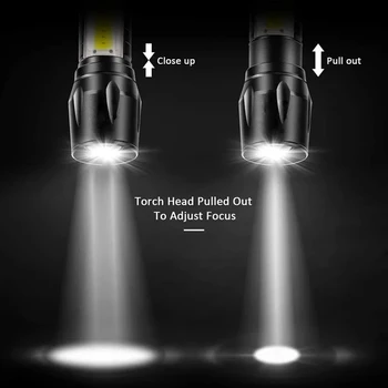 Светодиодный фонарик с зумом XP-G Q5, вспышка, фонарь, 3 режима освещения, Фонарь для кемпинга, Мини светодиодный фонарик, портативный перезаряжаемый Изображение 2