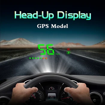 Новый портативный автомобильный дисплей, проектор скорости GPS, светодиодный Универсальный многофункциональный дисплей HUD Head Up, Адаптер прикуривателя, Интери Изображение 2