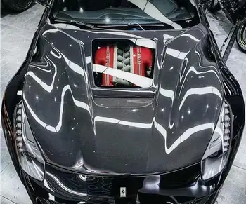 Прозрачный Стеклянный Передний бампер из углеродного волокна, капот двигателя, вентиляционная крышка для Ferrari F12 2012 2013 2014 2015 2016