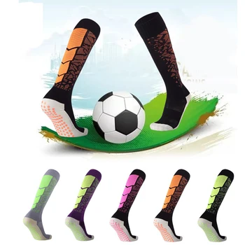 Футбольные носки для взрослых Женщин, Утепленные полотенцем Длинные носки до колена, Спортивные носки, Мужские Нескользящие носки