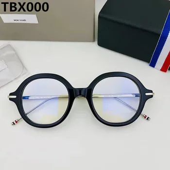 Нью-Йоркские брендовые дизайнерские Очки в Ретро-круглой оправе из ацетата титана TBX000, Оптические очки с синим светом, Рецептурные оптические очки