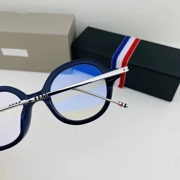 Нью-Йоркские брендовые дизайнерские Очки в Ретро-круглой оправе из ацетата титана TBX000, Оптические очки с синим светом, Рецептурные оптические очки Изображение 2
