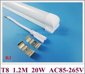 белый/теплый белый морозный/прозрачный (без крепления) светодиодный ламповый светильник T8 1200 мм 20 Вт AC85-265V оптовая продажа, бесплатная доставка