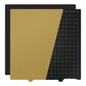 стальная пластина 377x370 мм, аксессуары для 3D-принтера, порошковое золото и стальная пластина для принтера из углеродного волокна