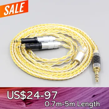 LN007469 8-жильный Серебристо-позолоченный Плетеный Наушник, кабель для наушников Audio-Technica ATH-R70X