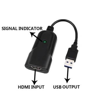 Видеозахват USB-HDMI 1080P30Hz Карта Видеозахвата HDMI-USB для игрового концертного шоу Ps4 и т.д., Прямая трансляция Изображение 2