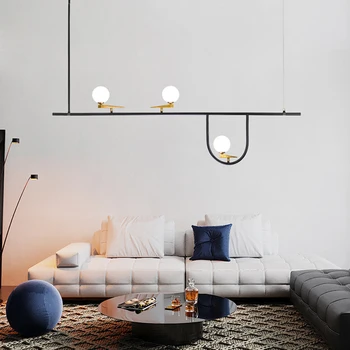 Люстры Nordic Bird Curve, современные сбалансированные светодиодные лампы простой линии для гостиной, спальни, украшения кухонного стола, люстры