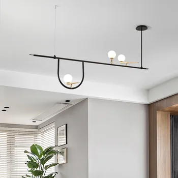 Люстры Nordic Bird Curve, современные сбалансированные светодиодные лампы простой линии для гостиной, спальни, украшения кухонного стола, люстры Изображение 2