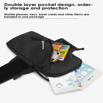 Двухслойная сумка для бега, водонепроницаемая сумка для телефона, сумка для мобильного телефона, сумка для мобильного телефона, сумка для запястья Изображение 2