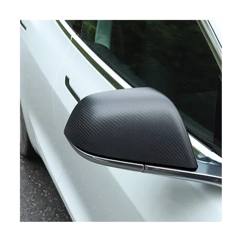 Для Tesla Model3/Y, защитный чехол для зеркала заднего вида, Черненый Углепластиковый паяный Размерный аксессуар, Декоративный матовый черный Изображение 2