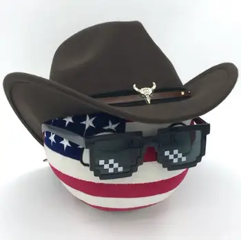 Американский мяч с ковбойской шляпой в западном стиле