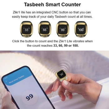 Мусульманское Цифровое кольцо с напоминанием времени, пригодное для носки, с шариками Тасбих, батарея 40 мАч, поддержка Android5.1/iOS10.0 или более поздней версии M76A Изображение 2