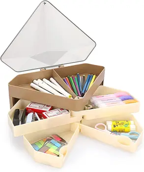 3-Слойный ящик стола для хранения поделок, креативный ящик для рабочего стола в форме ромба, универсальный настольный органайзер, коробка для хранения для персонала
