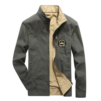 Весенне-осенняя новая мужская куртка в стиле милитари, высококачественная повседневная мужская куртка-карго из 100% хлопка, пальто Chaquetas Hombre