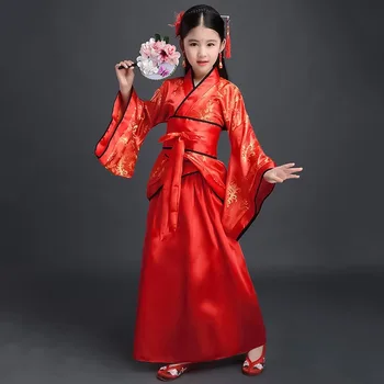 Древнекитайское платье, Детское Кимоно для девочек, Традиционный этнический веер, Танцевальный костюм Студенческого хора в Японском Стиле Кимоно Юката