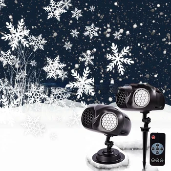 Наружная светодиодная лампа в виде снежинки, двойная трубка, проекционная лампа с подсветкой в виде снежинки, Украшение Рождественской атмосферы, Лампа для газона в виде снежинки Изображение 2