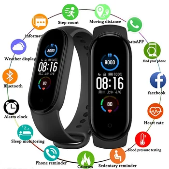 Умный браслет M5, водонепроницаемые спортивные смарт-часы, Мужские, женские, для измерения артериального давления, пульса, фитнес-браслет для Android IOS