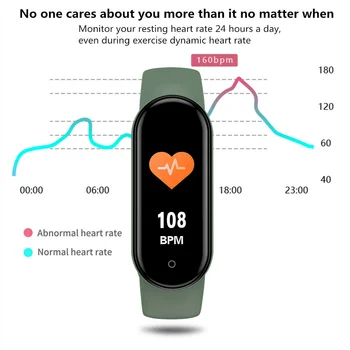 Умный браслет M5, водонепроницаемые спортивные смарт-часы, Мужские, женские, для измерения артериального давления, пульса, фитнес-браслет для Android IOS Изображение 2