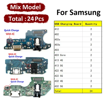 24 Шт. Новый Для Samsung A02 A12 A13 A22 A32 4G 5G A02s A03s A03 Core USB Плата для Зарядки Порт док-станция Разъем Зарядного Устройства Гибкий Кабель