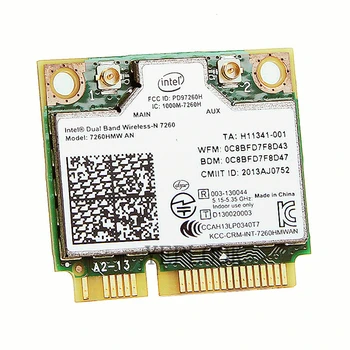 Оригинальная Wifi-карта Intel 7260HMW AN 7260AN 867 Мбит/с, Двухдиапазонная 2,4 G/5 ГГц, Bluetooth 4,0, половина Мини-сетевой карты PCI-E Изображение 2