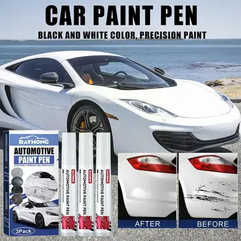 Ручка для покраски автомобиля, ручка для автоматического ремонта царапин, Водонепроницаемая ручка для автоматического удаления царапин, Черный/Белый A6X3
