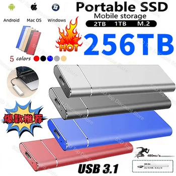 SSD Внешний 500 ГБ 1 ТБ 8 ТБ 16 Тб Мобильный Твердотельный флэш-накопитель Портативный USB Mini Slim Высокоскоростное Устройство флэш-памяти для передачи данных